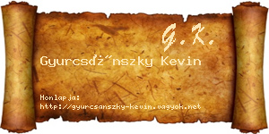 Gyurcsánszky Kevin névjegykártya