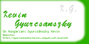 kevin gyurcsanszky business card