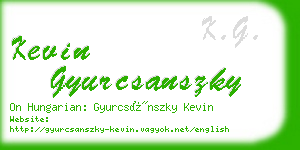 kevin gyurcsanszky business card